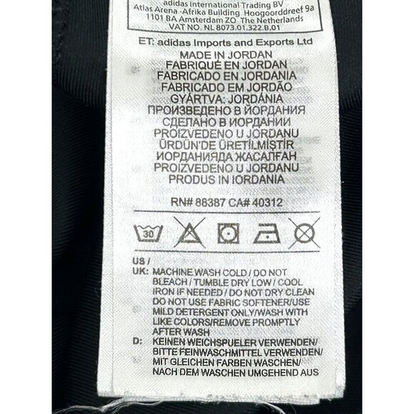 Adidas Women Cropped Leggings Climalite Black White Stripes Logo Pocket Workout - Picture 9 of 12